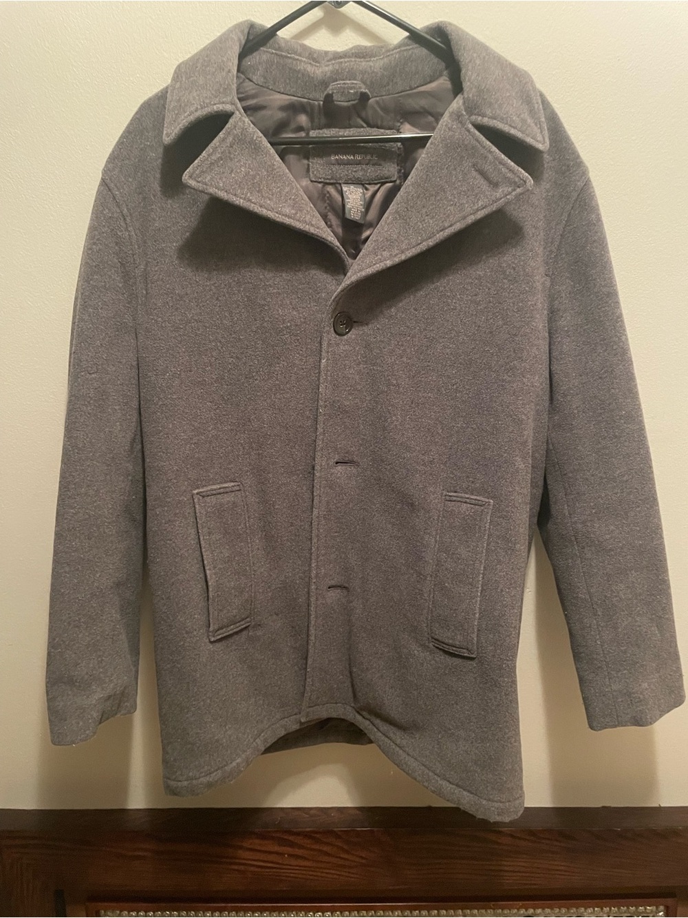 Banana Republic Men's Heather Gray Peacoat